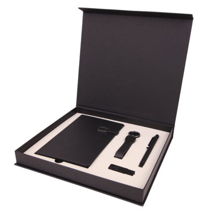 Kişiye Özel Deri Kutulu Defter & Metal Roller Kalem & Anahtarlık & USB Bellek Hediye Seti