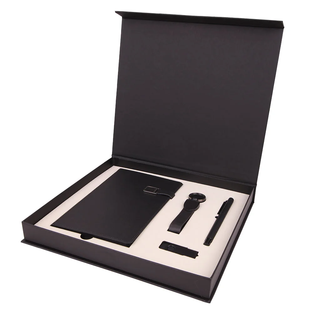 Kişiye Özel Deri Kutulu Defter & Metal Roller Kalem & Anahtarlık & USB Bellek Hediye Seti - Görsel 1