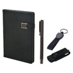 Kişiye Özel Deri Kutulu Defter & Metal Roller Kalem & Anahtarlık & USB Bellek Hediye Seti - Görsel 2