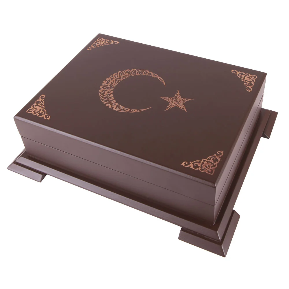 Özel Ahşap Kutulu Kadife Kuran'ı Kerim. - Görsel 2